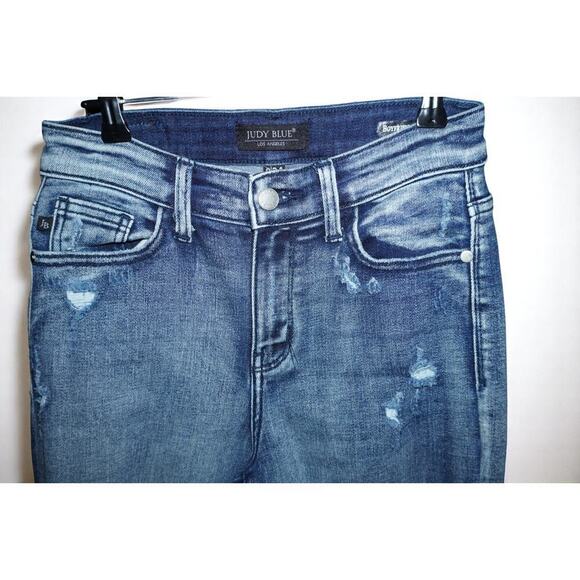 Judy Blue Boyfriend Fit Distressed Jeans Women’s Size 0/24 Medium Wash - Picture 3 of 10